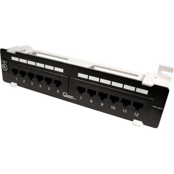 Cat6 Utp Patch Panel - 12-Port, Wall Mnt W/89D Bracket